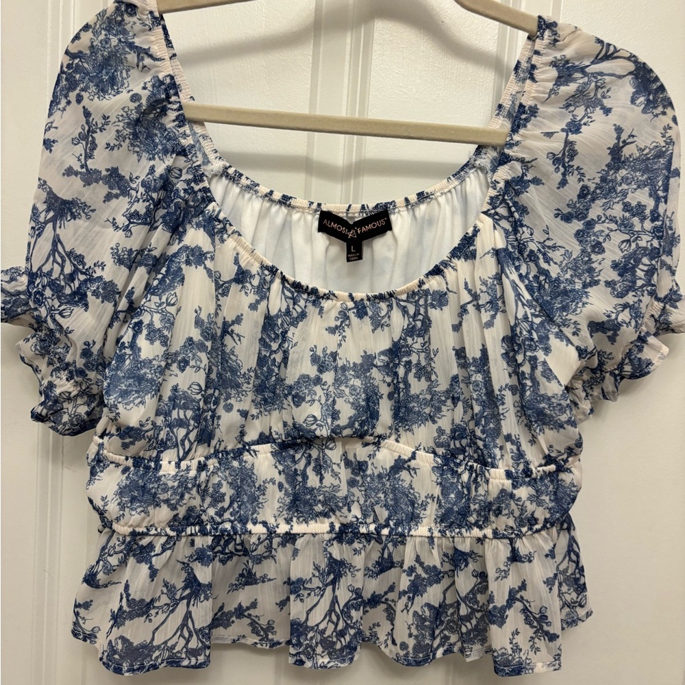Blue Floral Women's Top